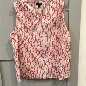 Talbots Red and White Sleeveless Top